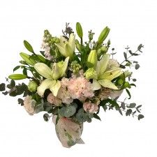 pastel flowers in vase blush vogue in a vase viav 13